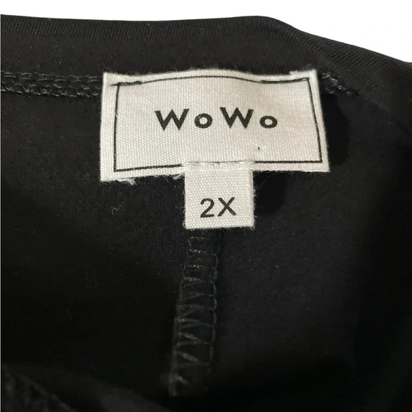 WoWo Black Statement Shirt with Mesh Sleeves.  Size:2X - Picture 6 of 10